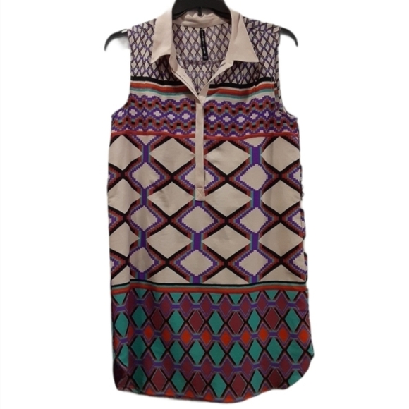 W118 By Walter Baker Abstract Sleeveless Dress Size L - Picture 1 of 6